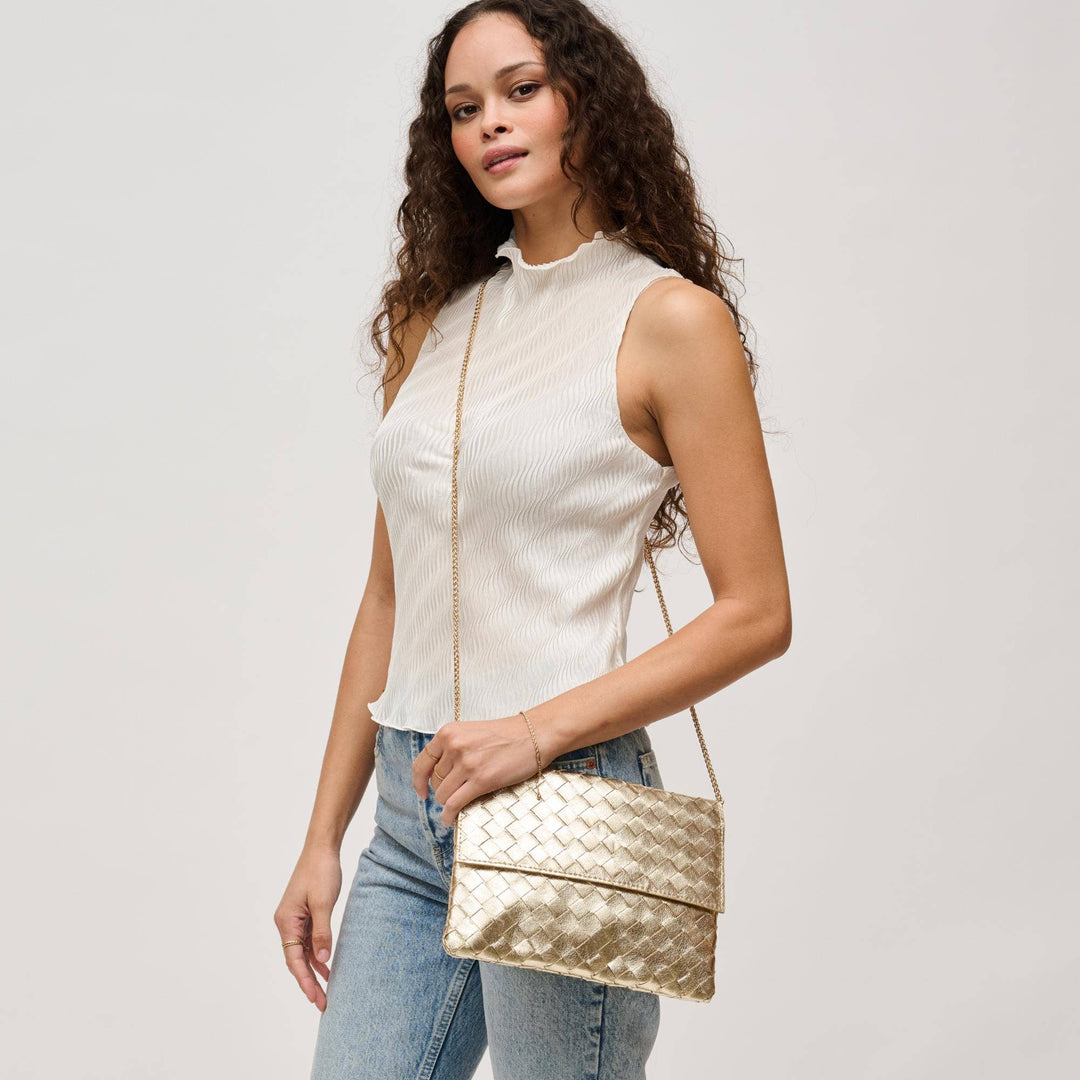 Gold Woven Clutch