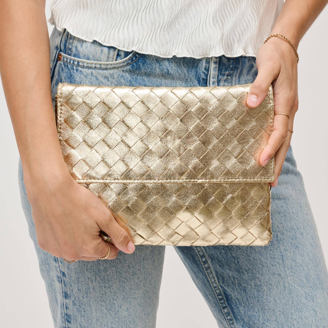 Gold Woven Clutch