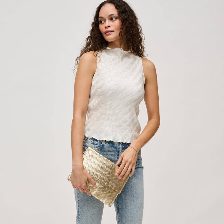 Gold Woven Clutch