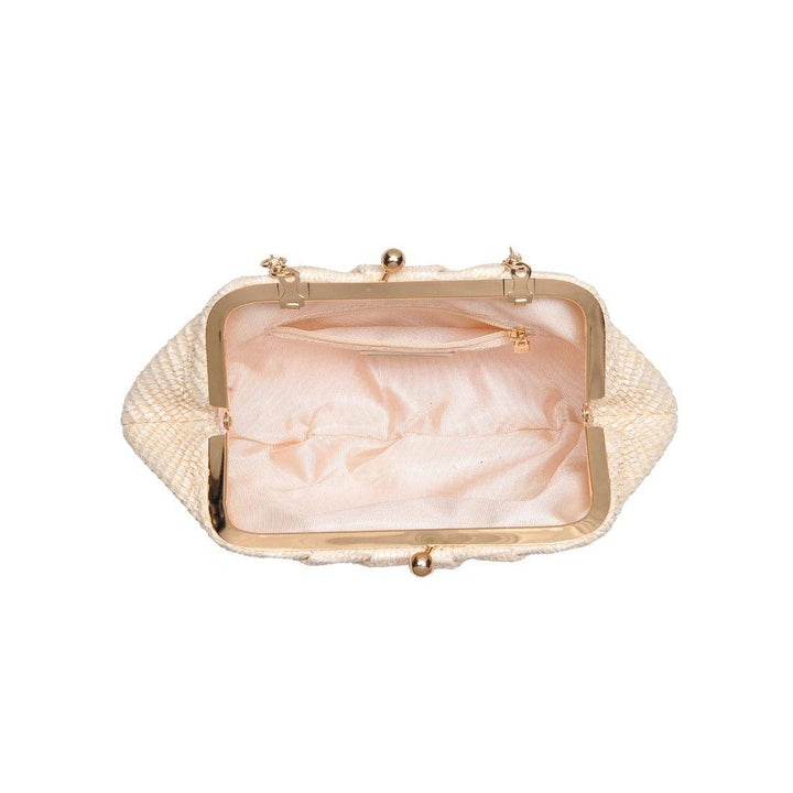 Ivory Triana Straw Frame Clutch