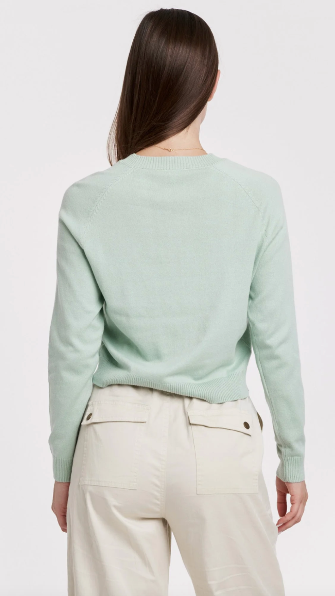 Aquamarine Crew Neck Raglan Sleeve Sweater