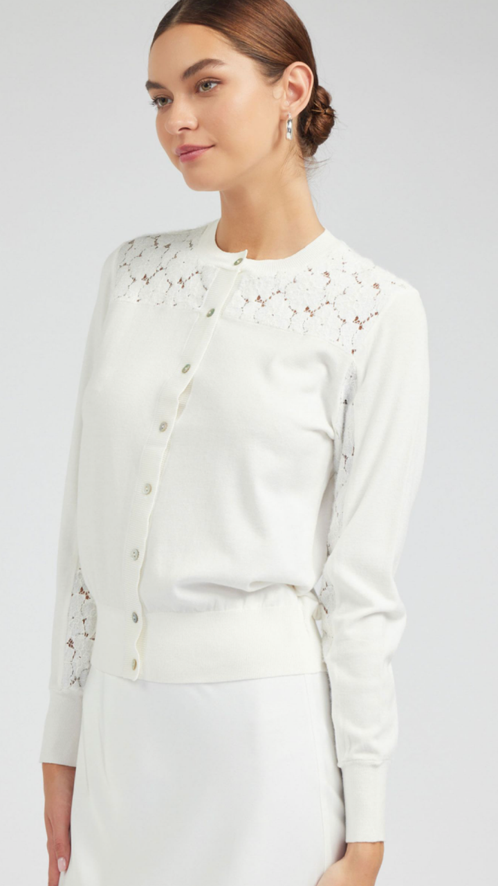 Floral Lace Button Down Cardigan