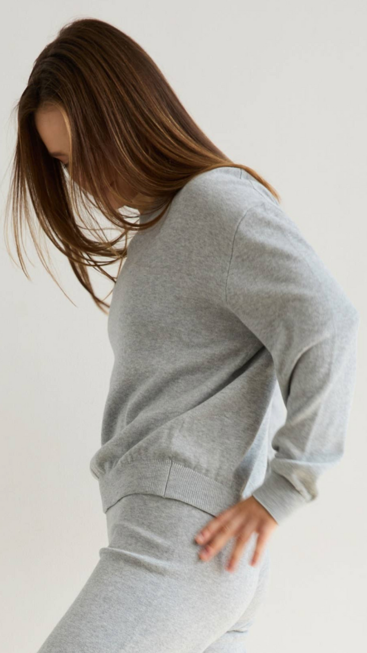 Heather Gray Cotton Sweater