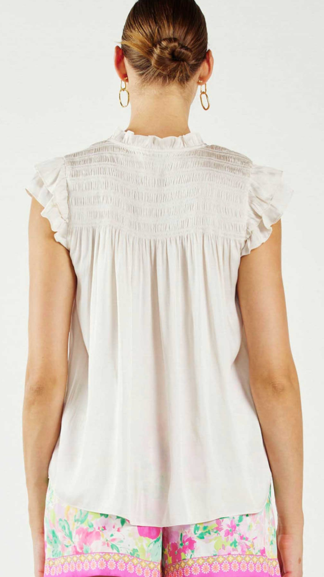 Pearl Flutter Sleeve Blouse