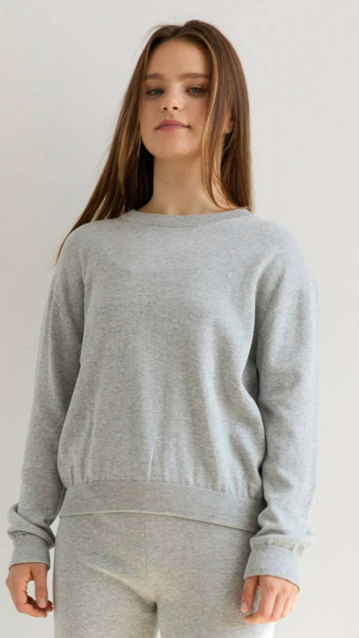 Heather Gray Cotton Sweater