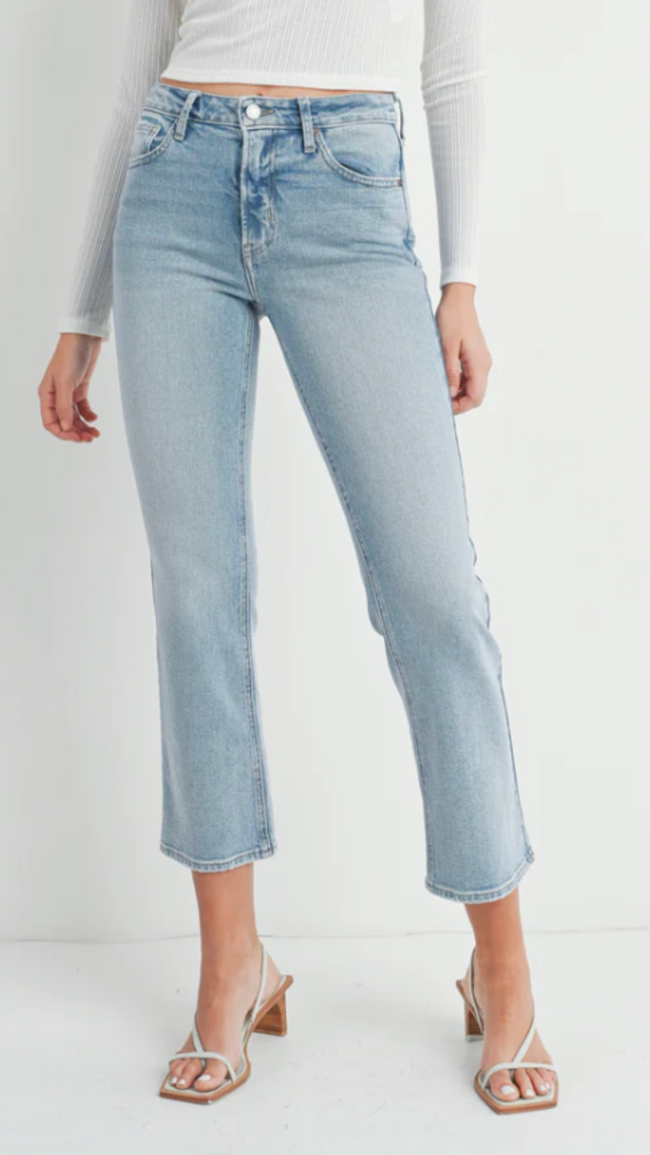 Light Wash Slim Cropped Bootcut Jeans