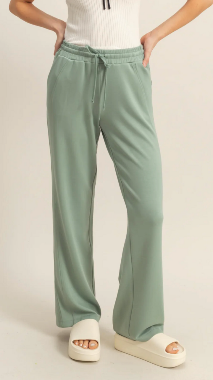 Sage High Waist Drawstring Sweatpants