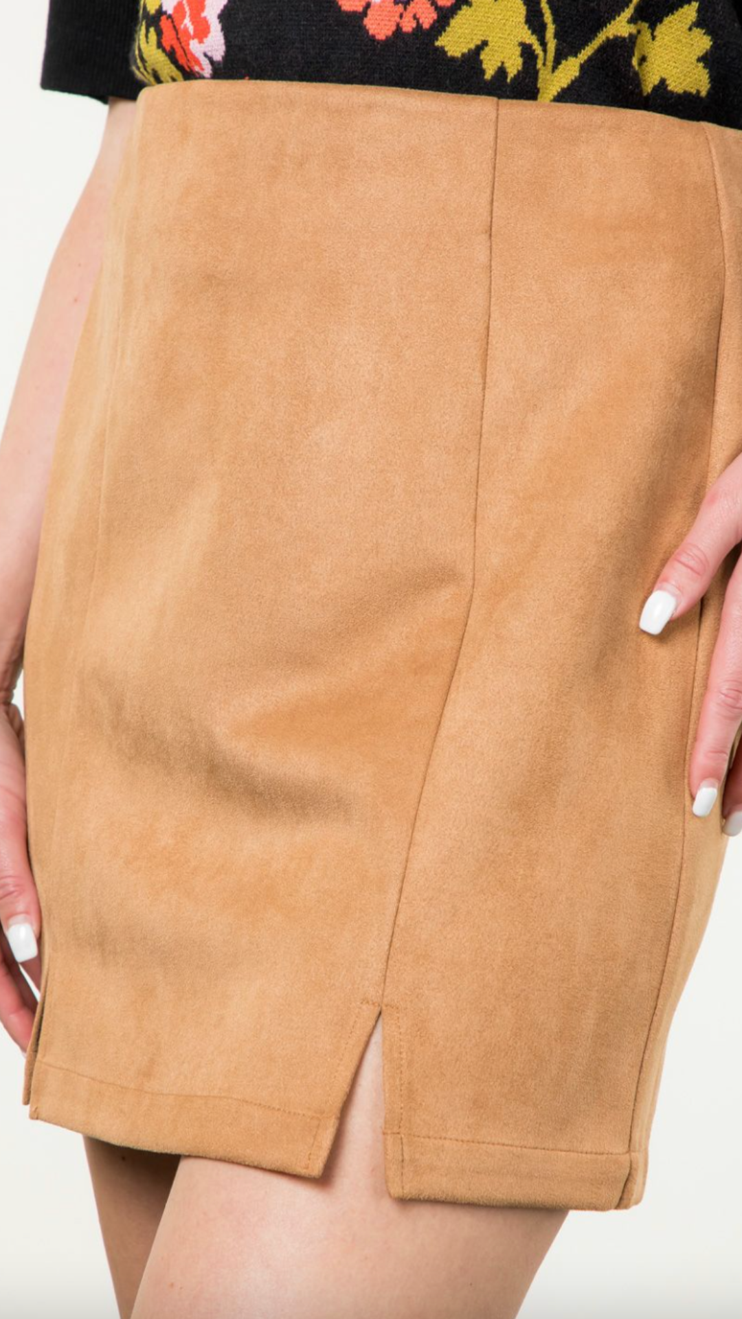 Camel Suede Skirt