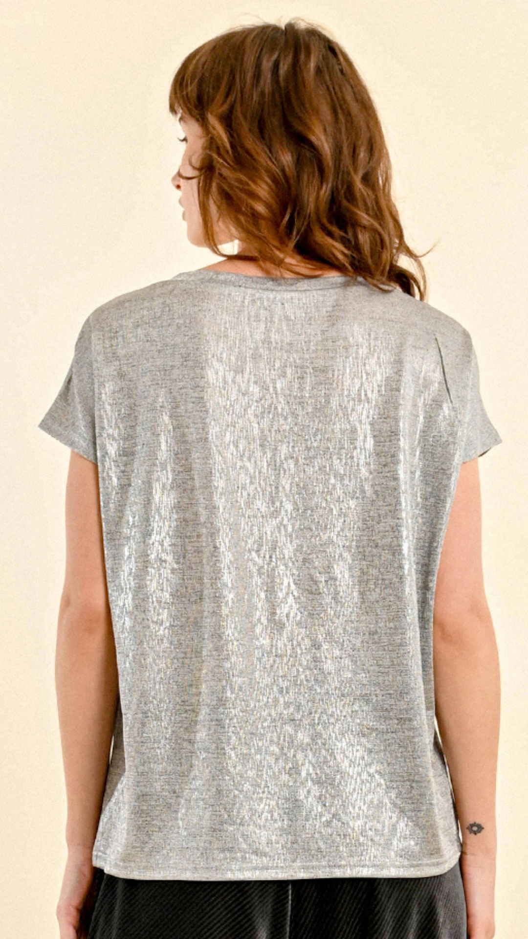 Silver Gray Metallic Tee