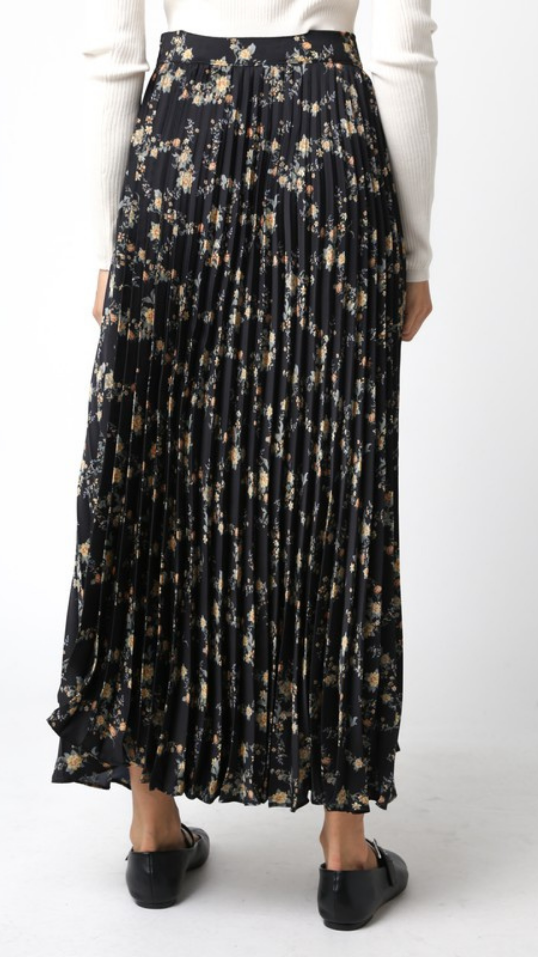 Black Marigold Midi Skirt