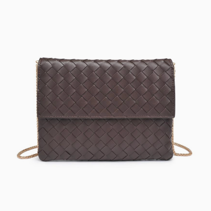 Espresso Woven Clutch Crossbody