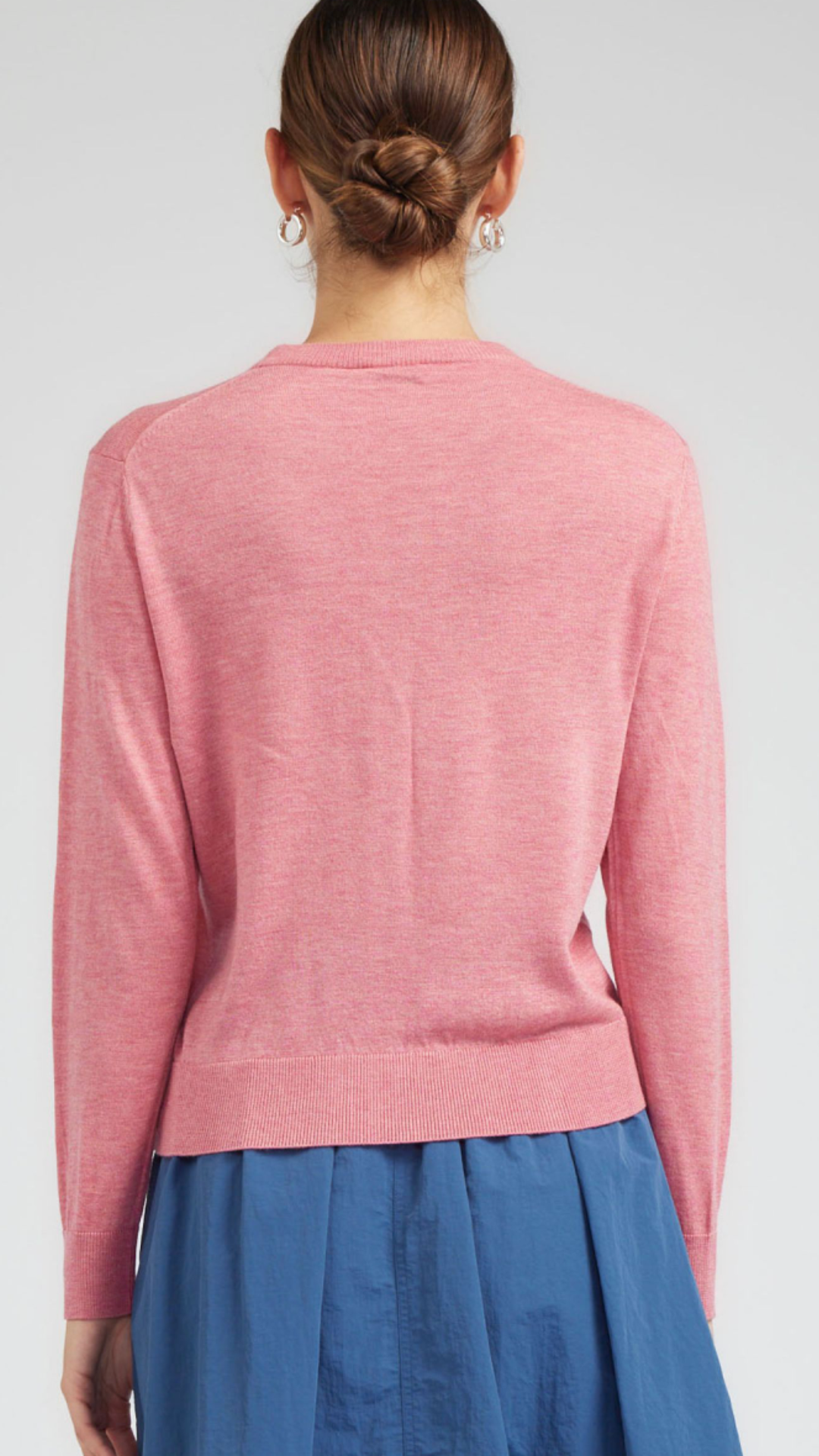 Coral Round Neck Pullover Sweater