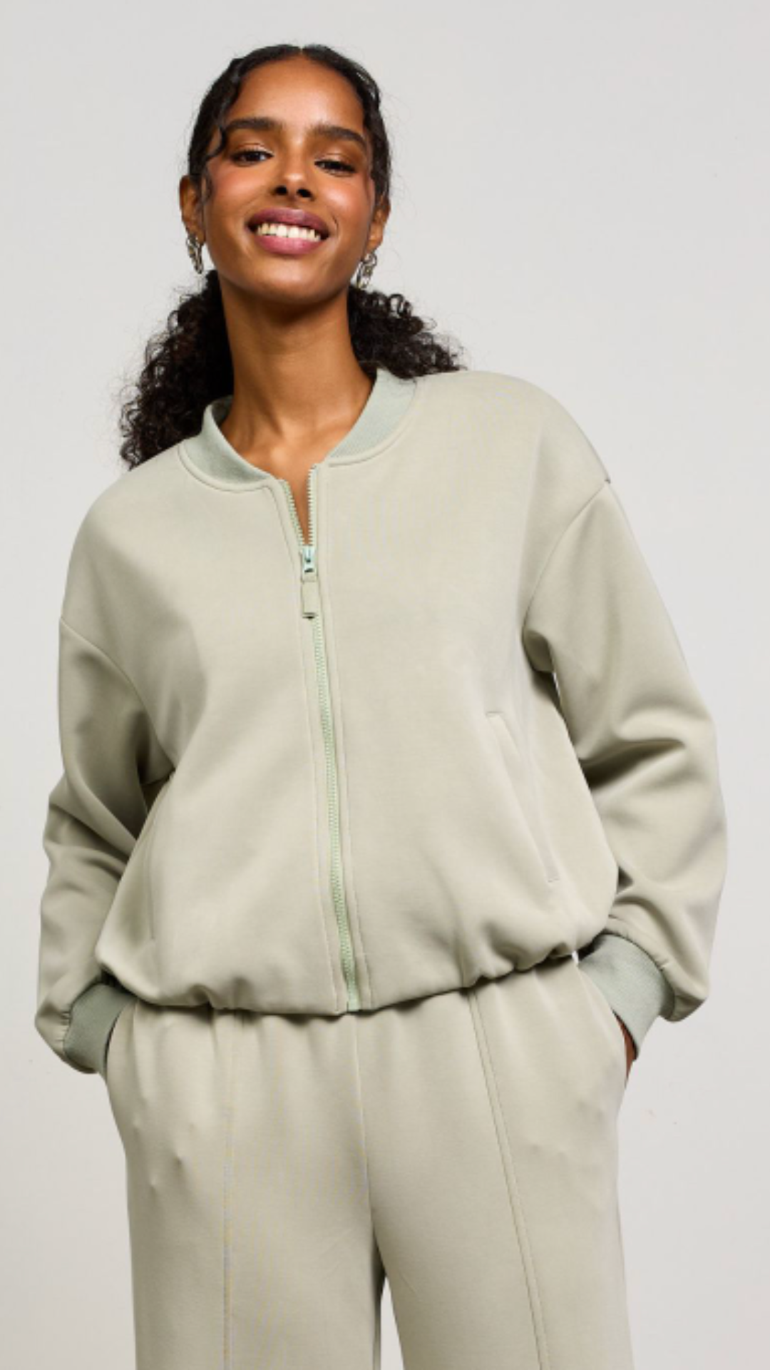 Sage Soft Modal Bomber Jacket