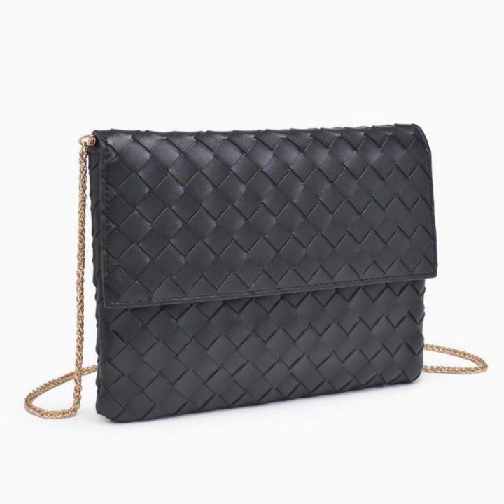 Black Woven Clutch Crossbody