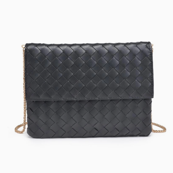 Black Woven Clutch Crossbody