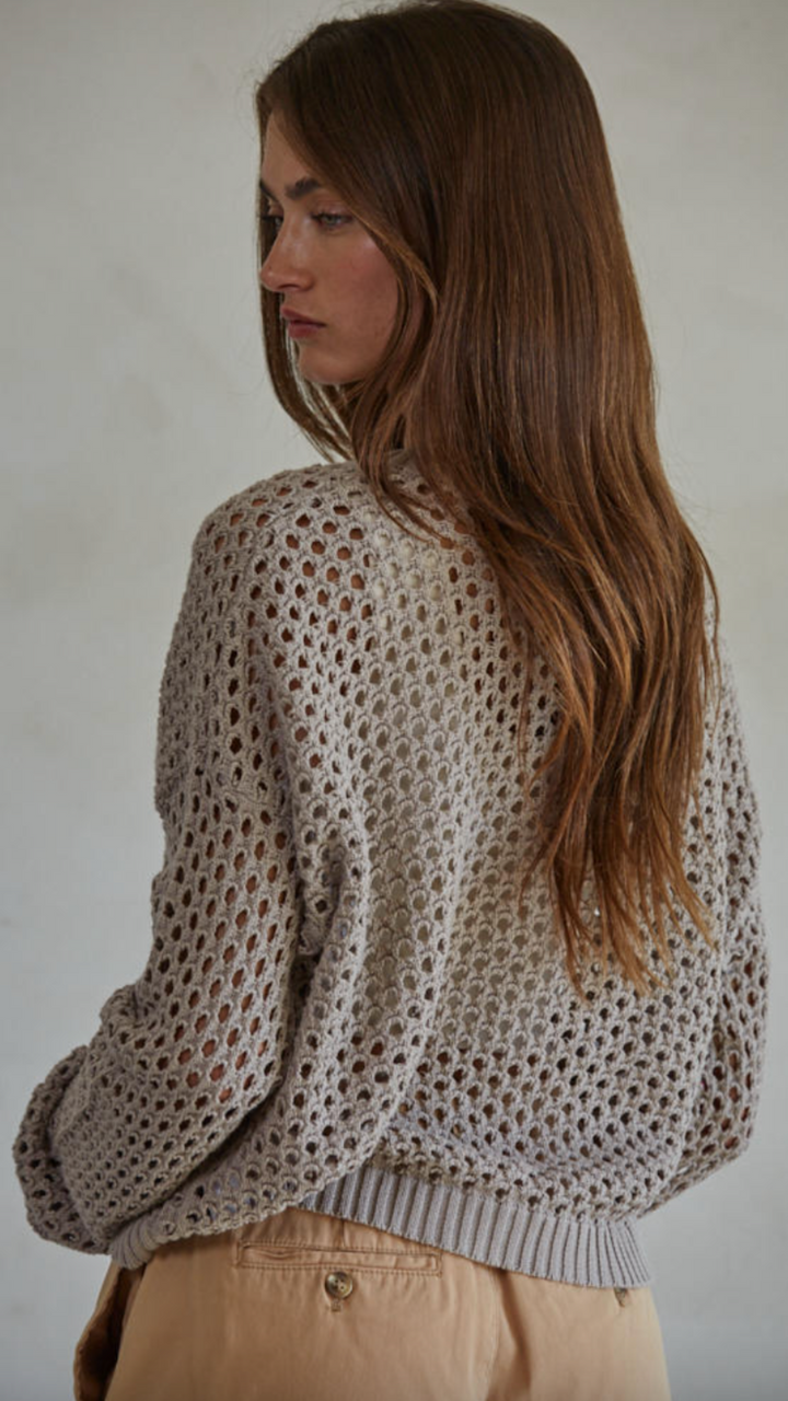 Mocha Open Knit Cardigan