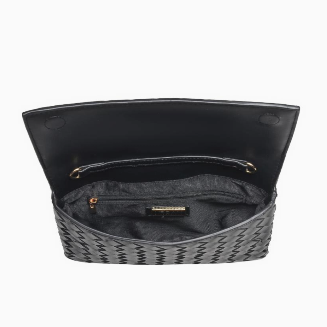 Black Woven Clutch Crossbody