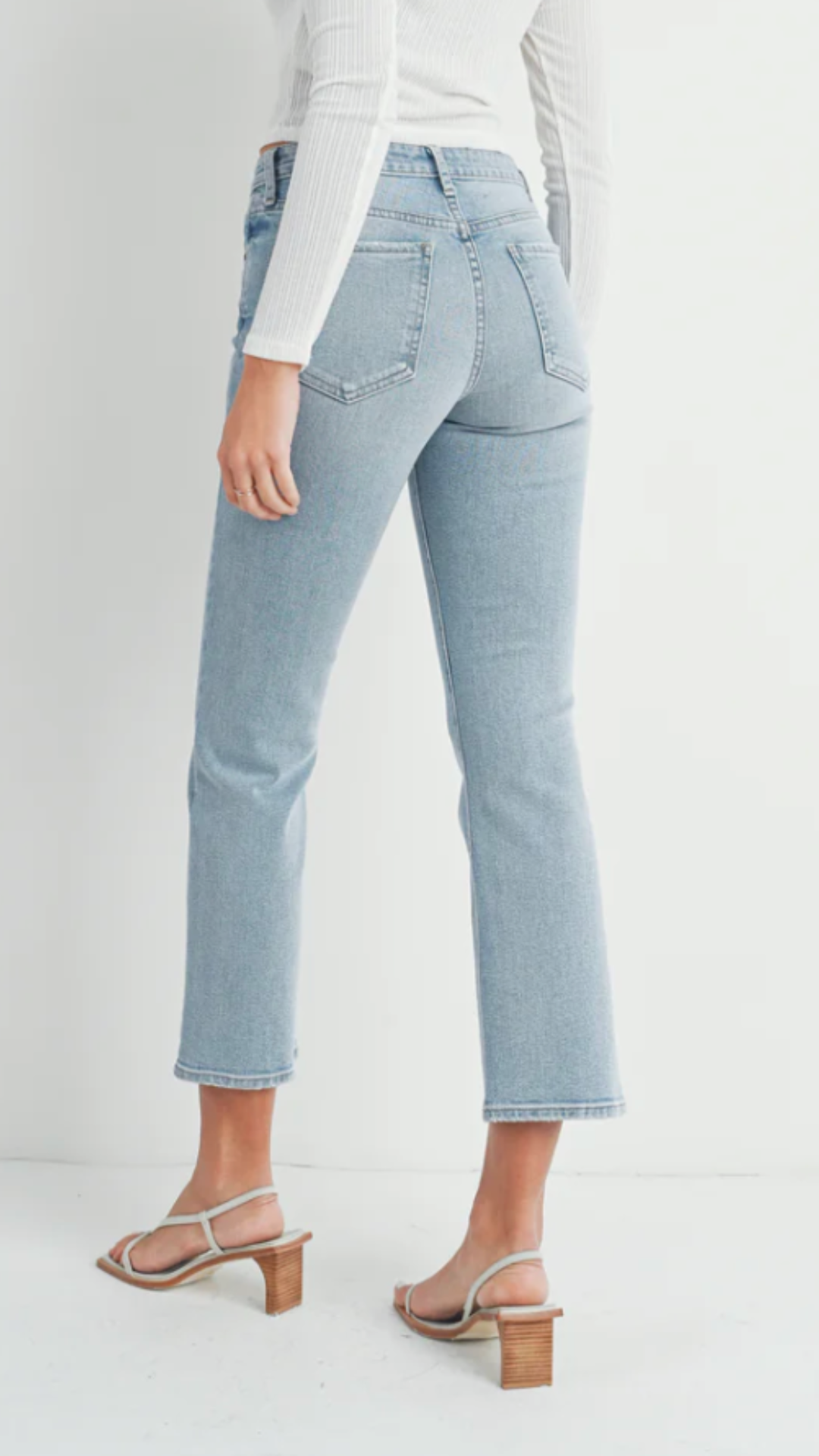 Light Wash Slim Cropped Bootcut Jeans