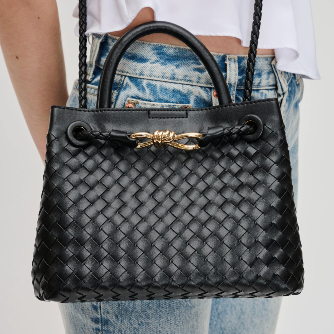 Black Small Woven Crossbody