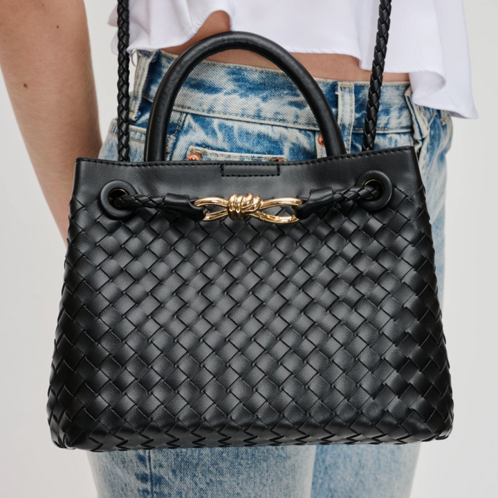 Black Small Woven Crossbody