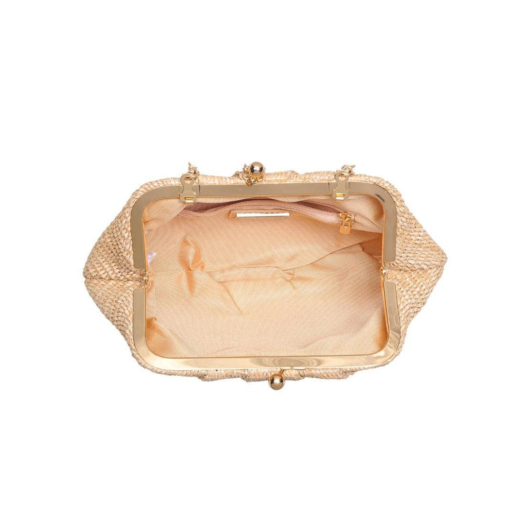 Natural Triana Straw Frame Clutch