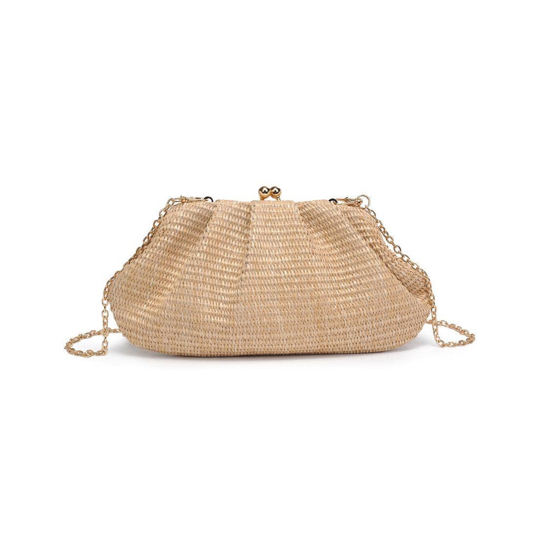 Natural Triana Straw Frame Clutch