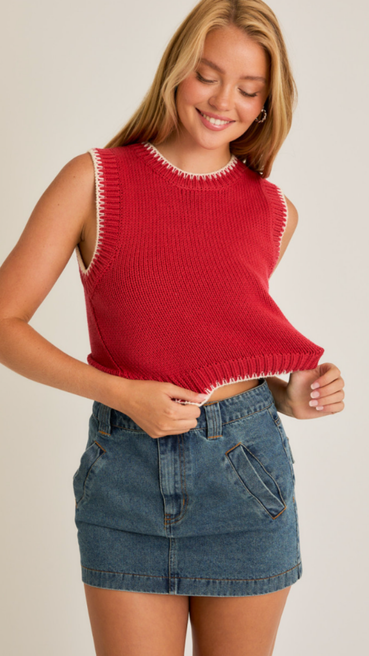 Stitching Detail Sweater Top