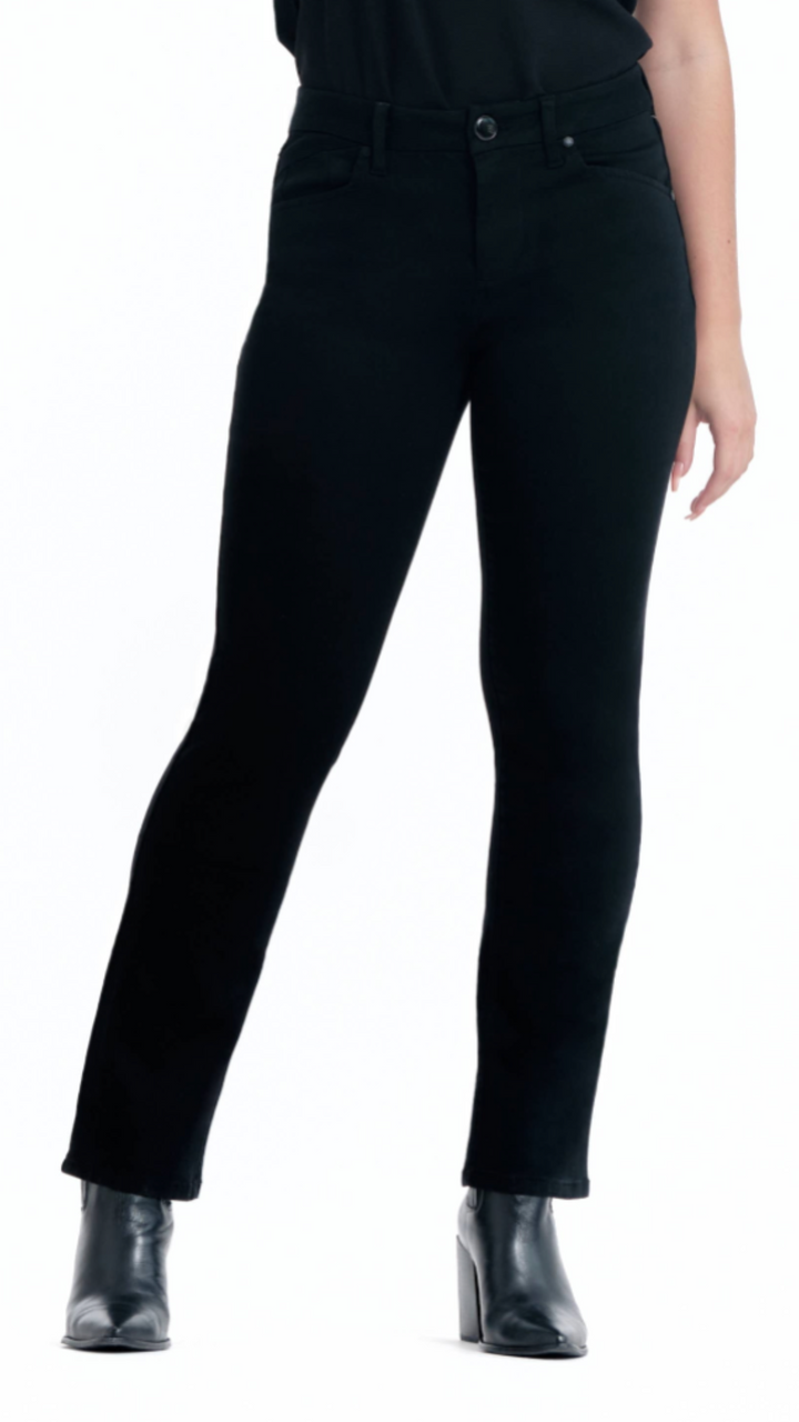 Black Better Butter Mid-Rise Slim Straight Jeans