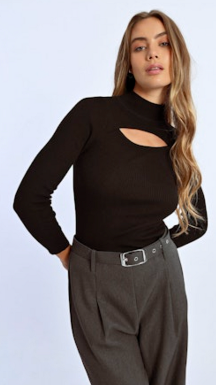 Black Cut Out Sweater