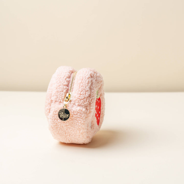 Circle Strawberries Teddy Pouch