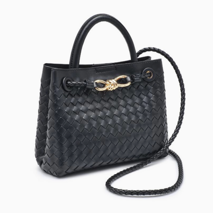 Black Small Woven Crossbody