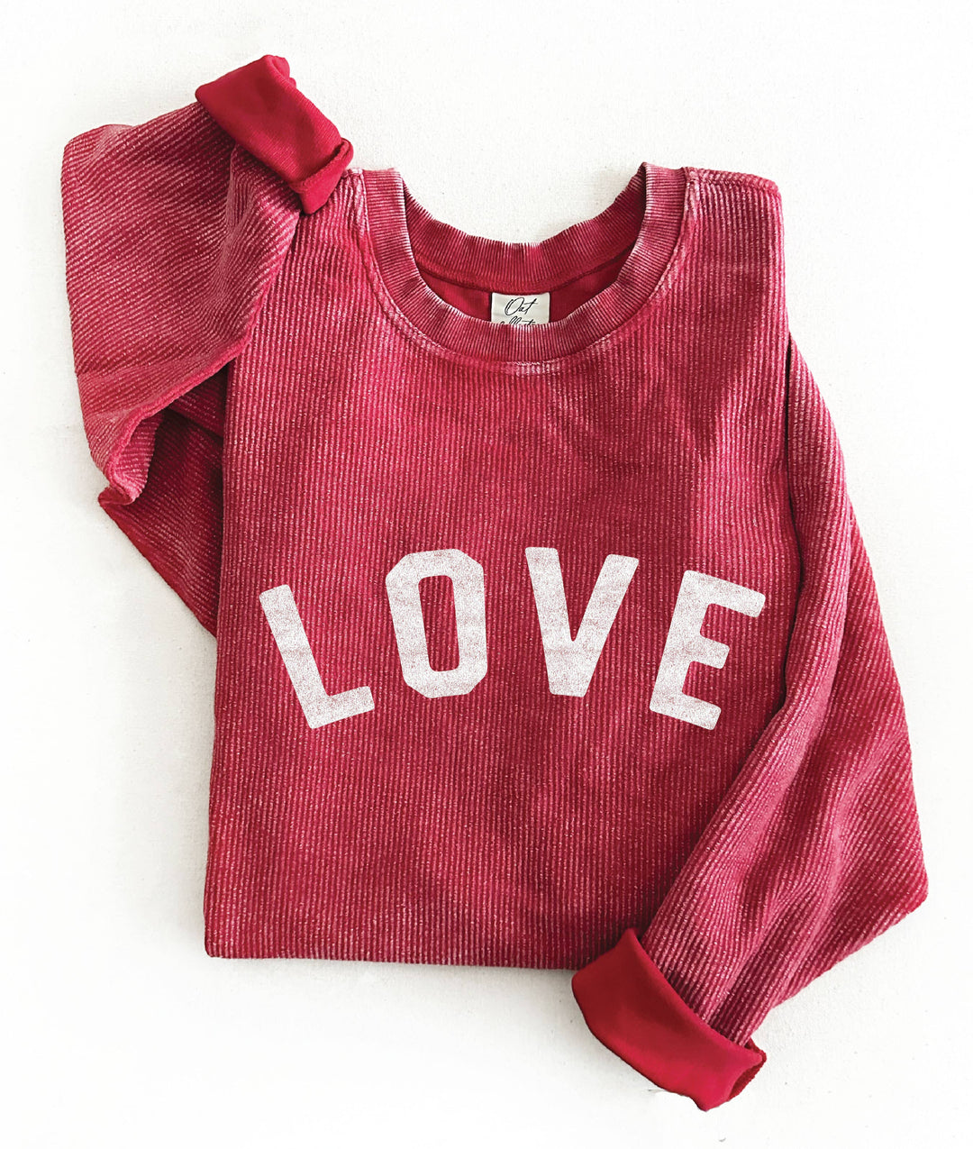 LOVE Thermal Vintage Pullover Sweatshirt