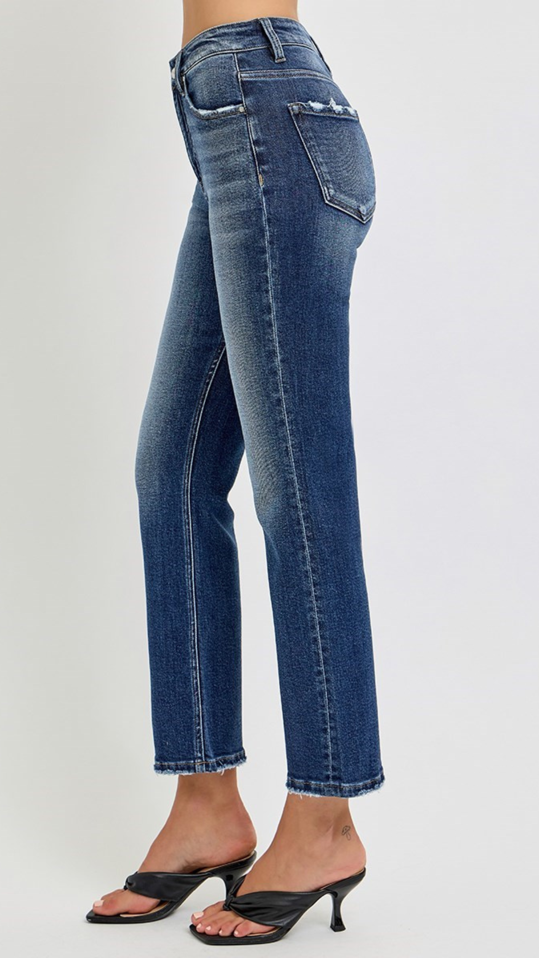 Tummy Control High Rise Crop Straight Jeans