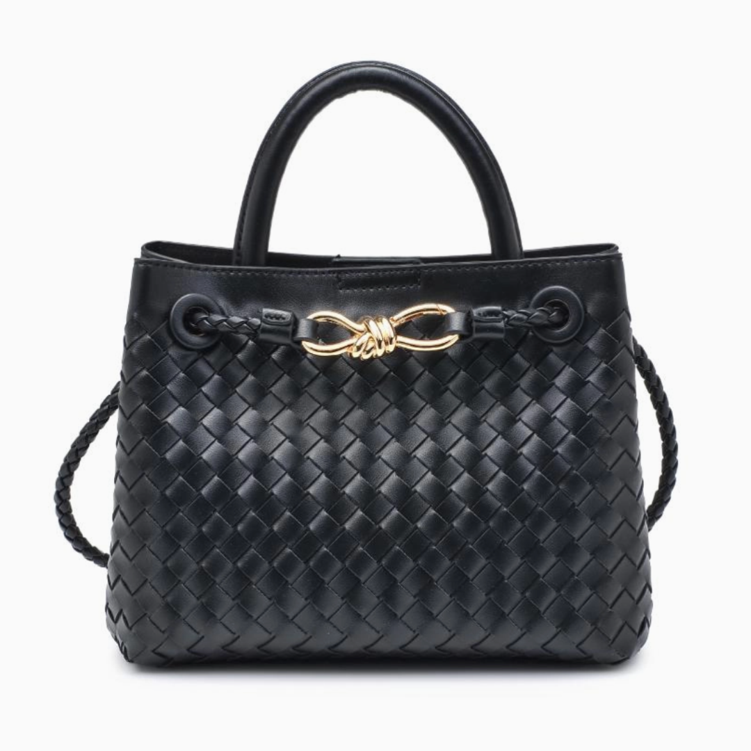 Black Small Woven Crossbody