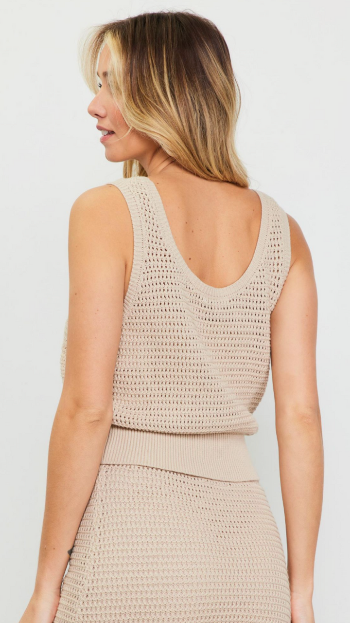 Taupe Knit Sleeve Top