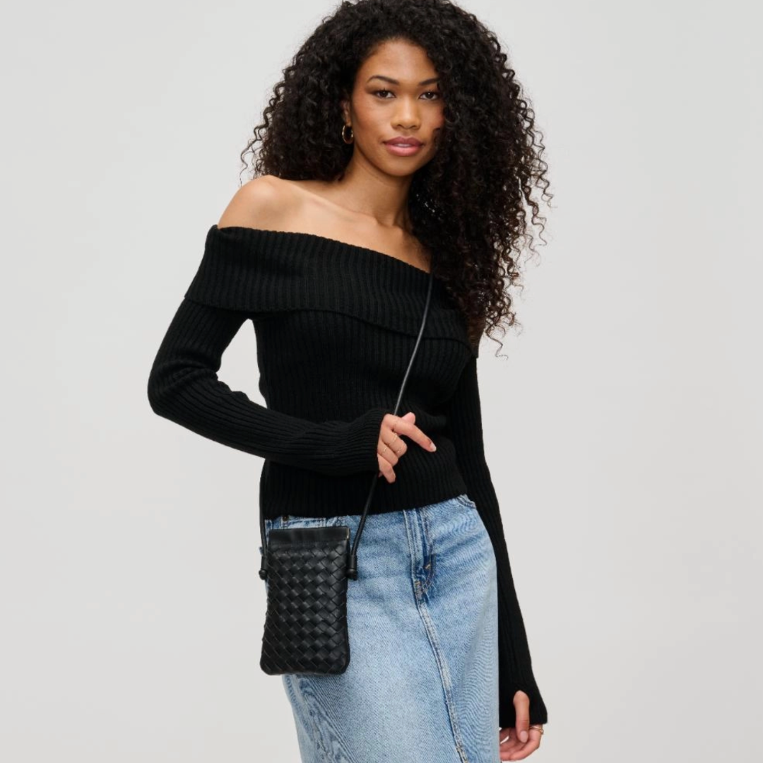 Black Woven Crossbody