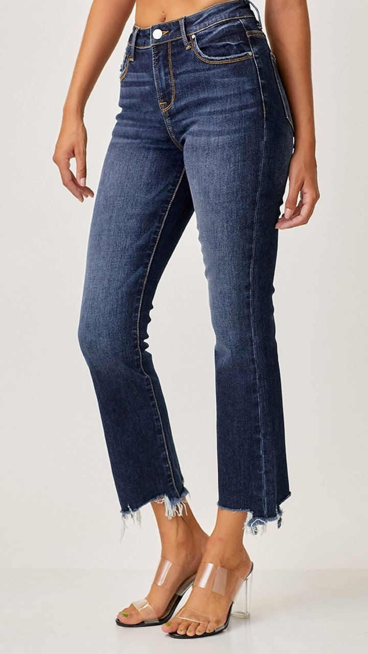 Dark Wash High Rise Slim Straight Jeans