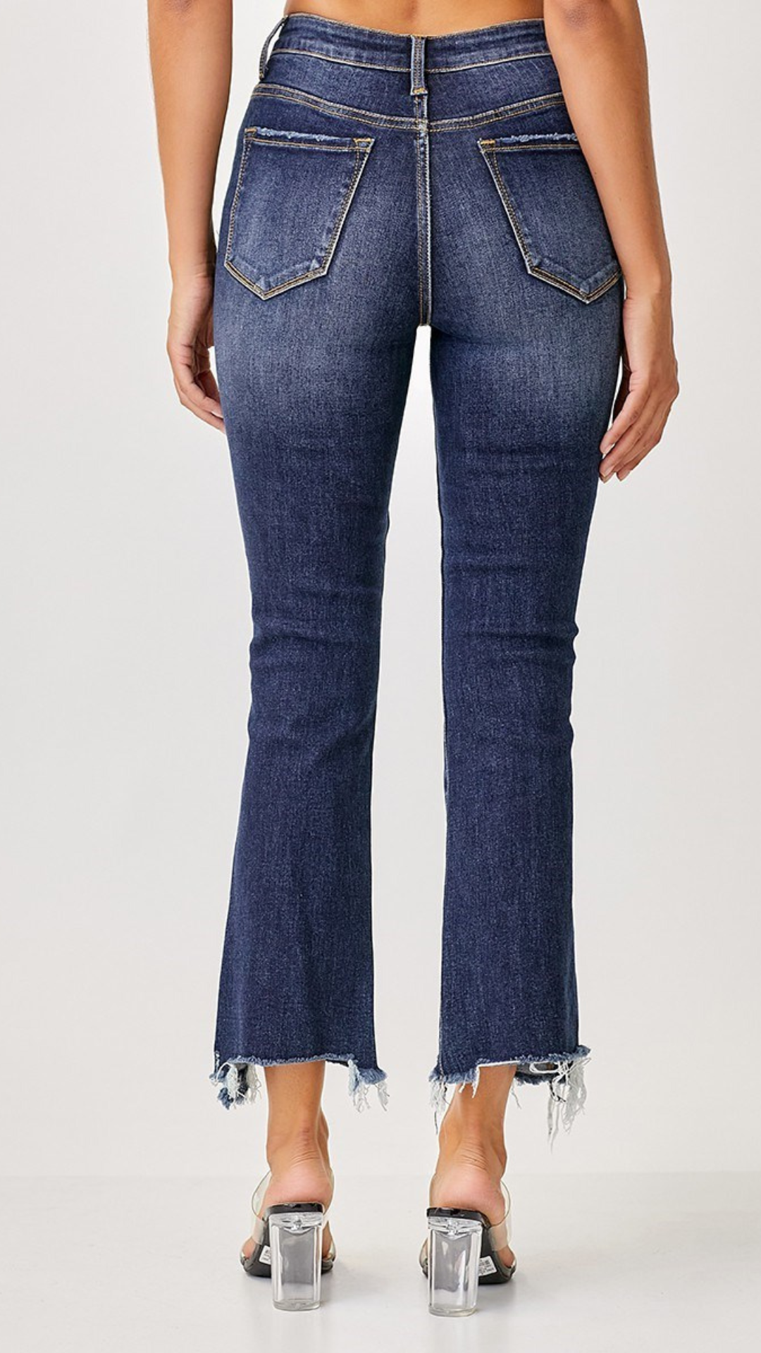 Dark Wash High Rise Slim Straight Jeans