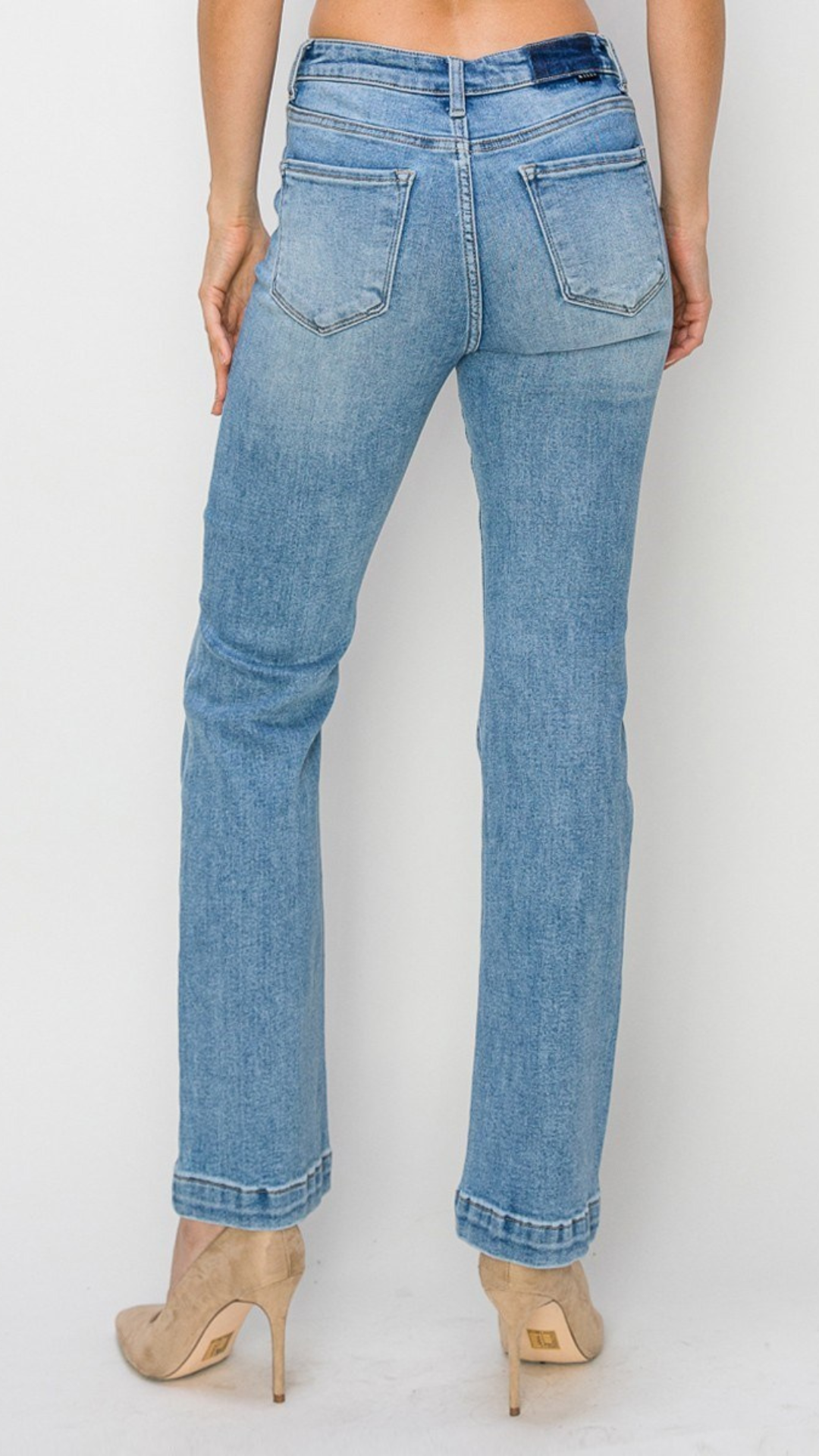 Light Wash High Rise Patch Pocket Bootcut Jeans