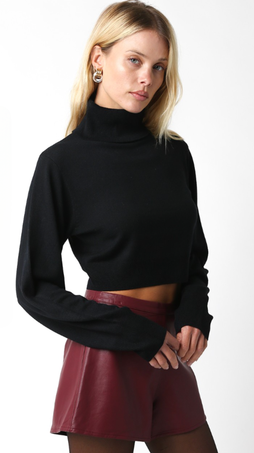 Turtle Neck Cropped Sweater