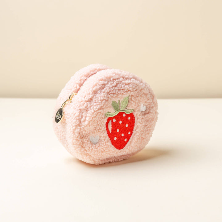 Circle Strawberries Teddy Pouch