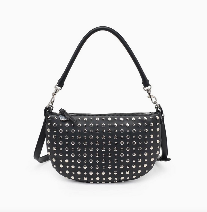 Black Studded Shoulder Bag Crossbody