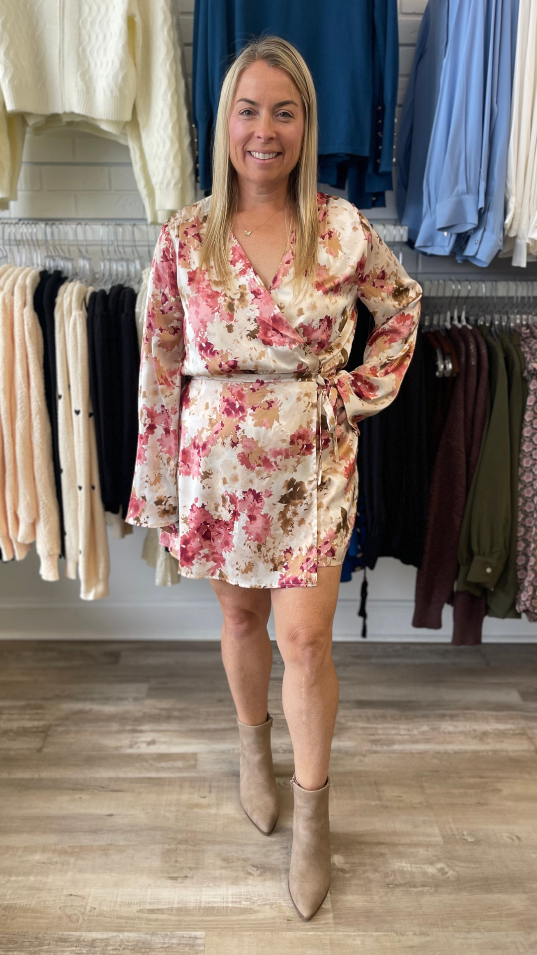 Surplice Overlap Floral Romper