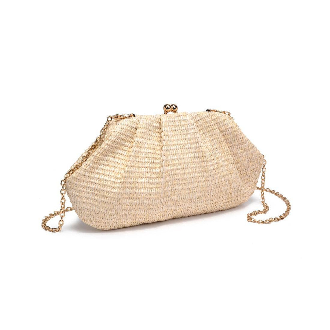 Ivory Triana Straw Frame Clutch