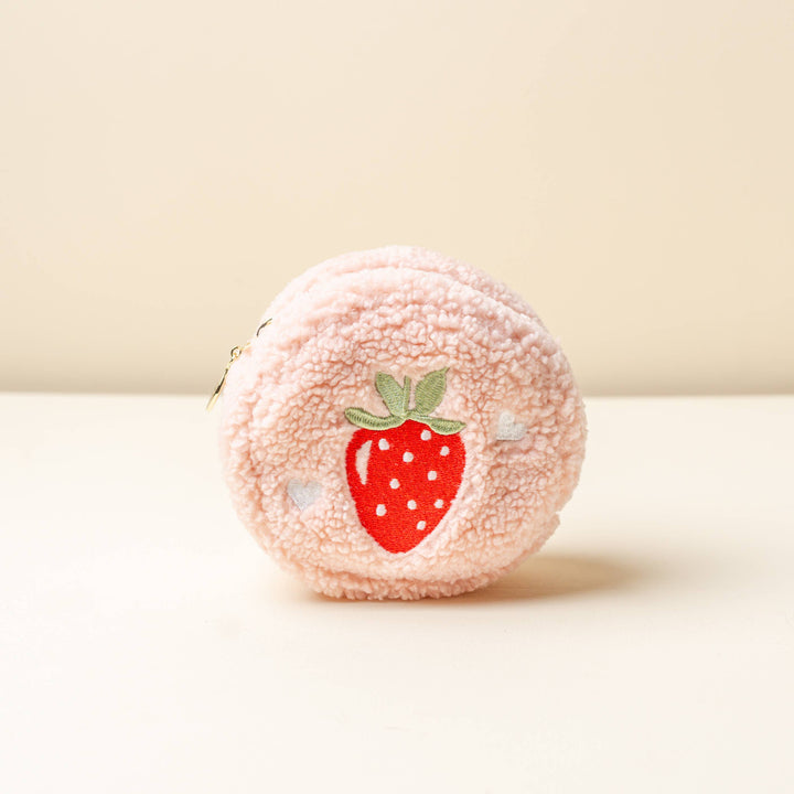 Circle Strawberries Teddy Pouch