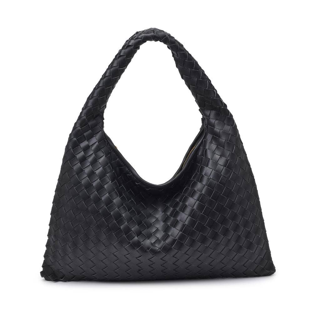 Black Woven Hobo Bag